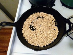 Dry frying the oatmeal boosts its qi and blood building qualities